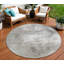 Tapis extérieur rond lavable beige 8 po beige et gris abstrait