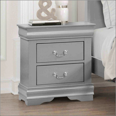 Table de chevet de style transitionnel avec étui anti-poussière, tiroirs à queue d'aronde anglaise et poignées suspendues au fini noir pour les chambres à coucher modernes