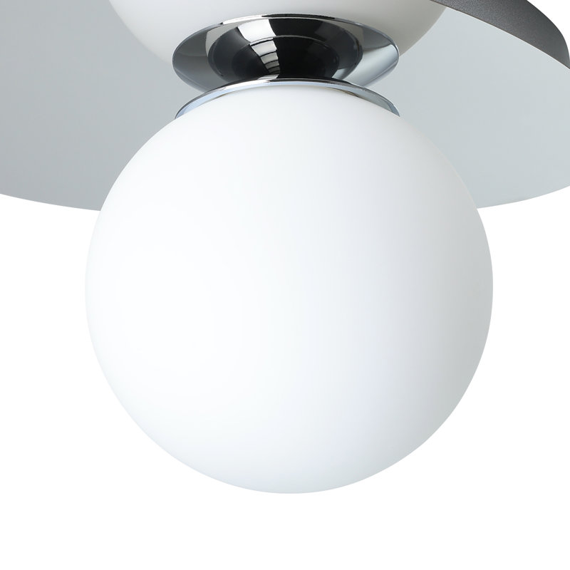 Castrovido Matte Glass & Steel Modern Bathroom Wall Light, Chrome