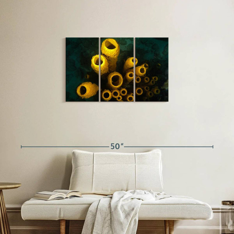 Brampt Yellow Pipe Corals, 20" H x 33" W