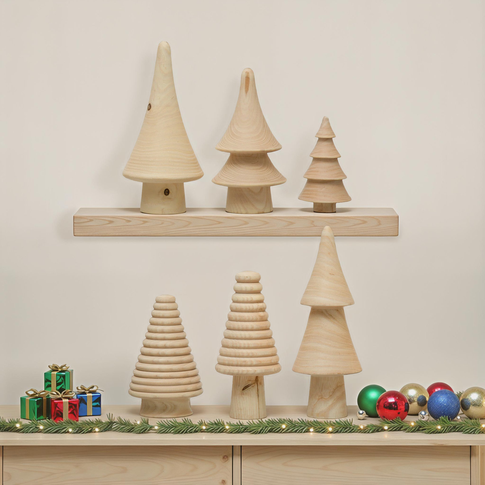 6 Piece Wood Tree Set
