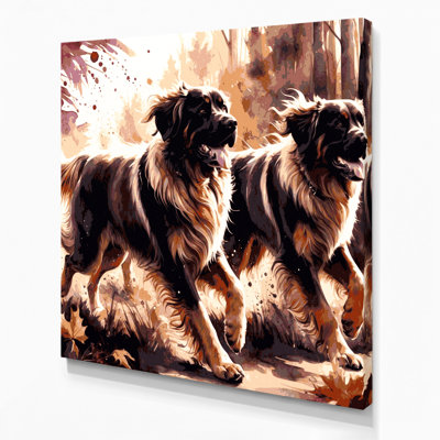 Dogs Leonberger Black Canvas Wall Art