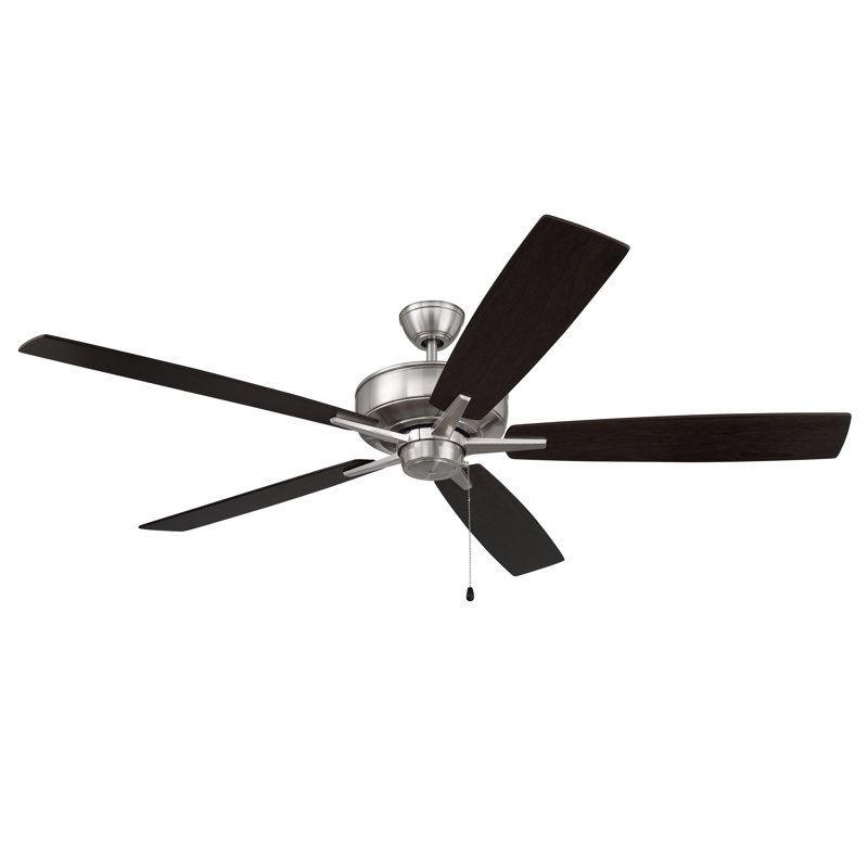 60'' Ceiling Fan, Brushed Polished Nickel/Black