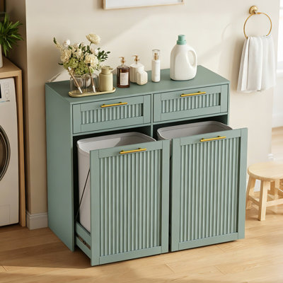 Armoire poubelle coulissante 2 tiroirs 2 x 13 gallons