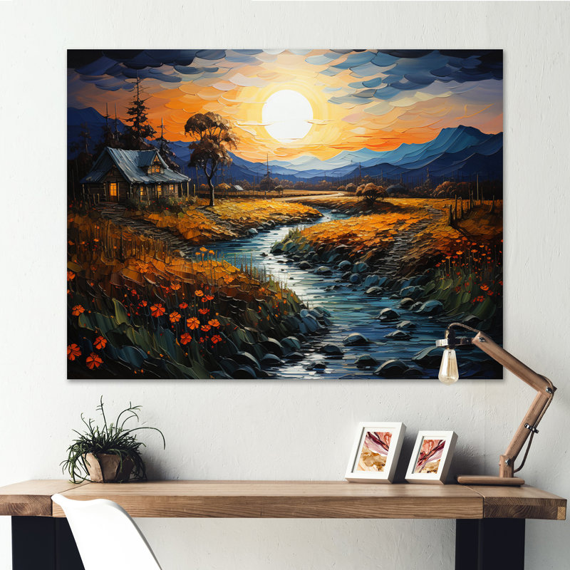 «Rustic Retreat In The On», reproduction sur toile, H 34 po x l 44 po, Toile tendue