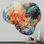 Vibrant Coral Reef I - Cloud Modern Beach, décoration murale sculpture en métal asymétrique