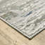 Tapis abstrait bleu 5 pi x 8 pi bleu ivoire, bleu clair et brun résistant aux taches-576582816