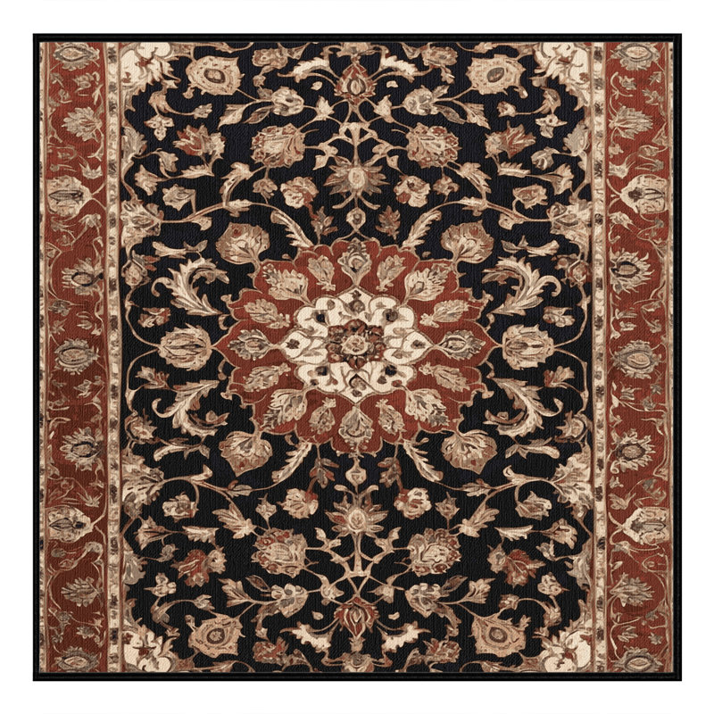 Tapis brun lavable à la machine, Carré 6 pi