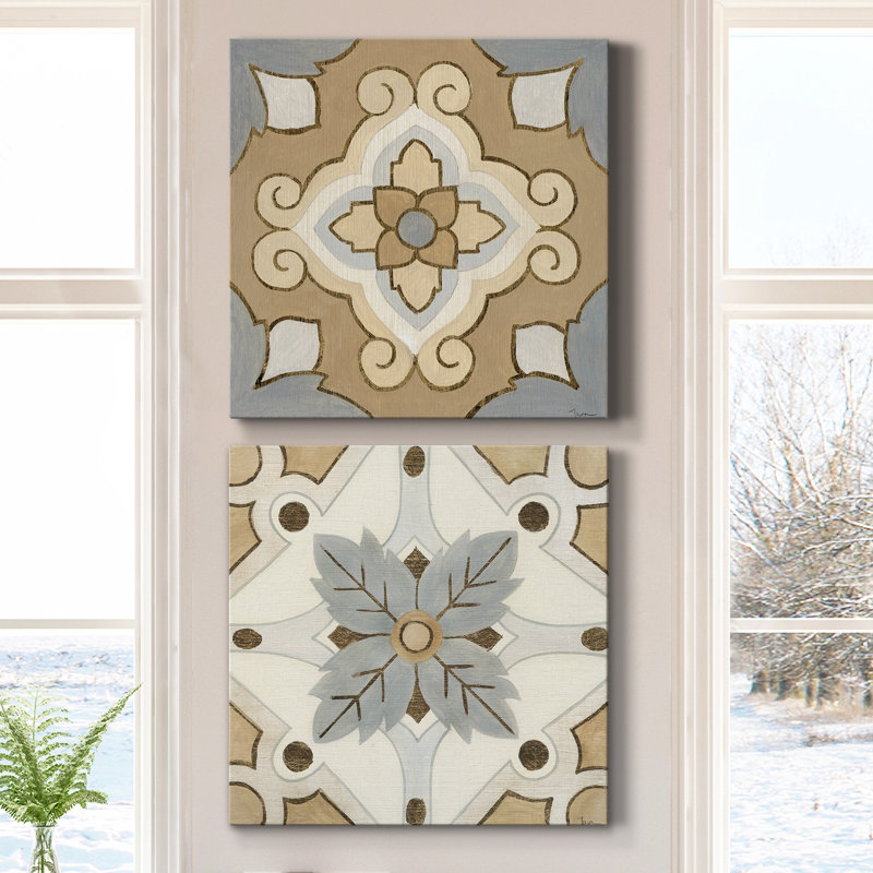 Mattonella I - ensemble de 2 impressions sur toile, H 10 po x l 10 po x P 1 po, Toile tendue
