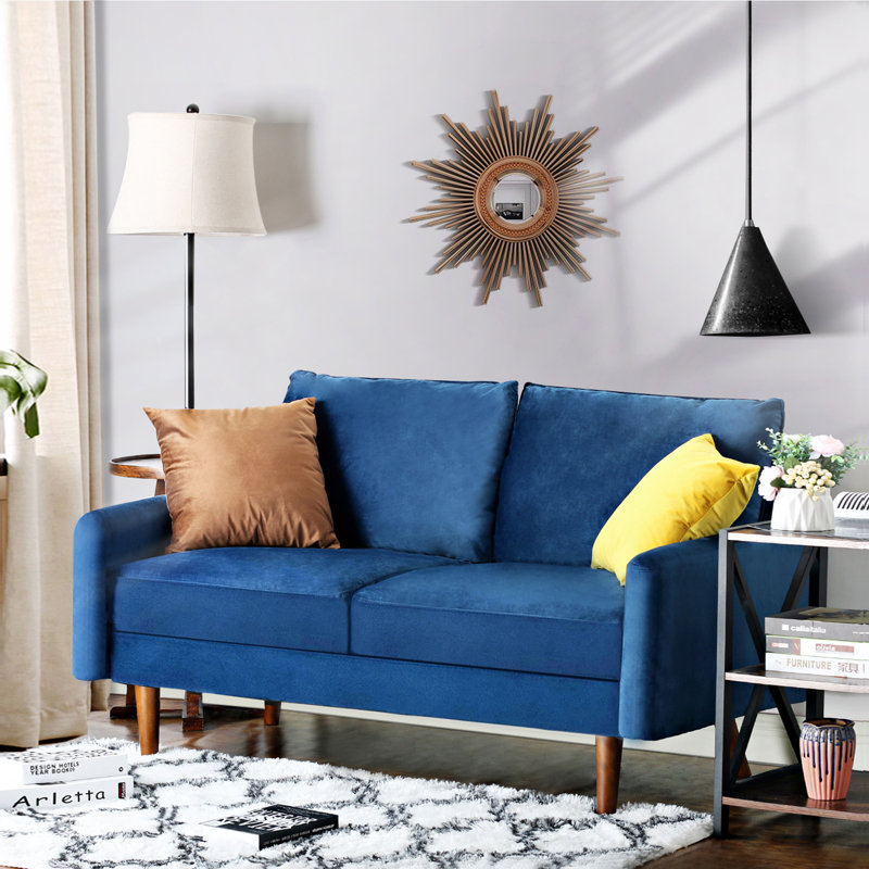Causeuse Hessville, Velours bleu espace