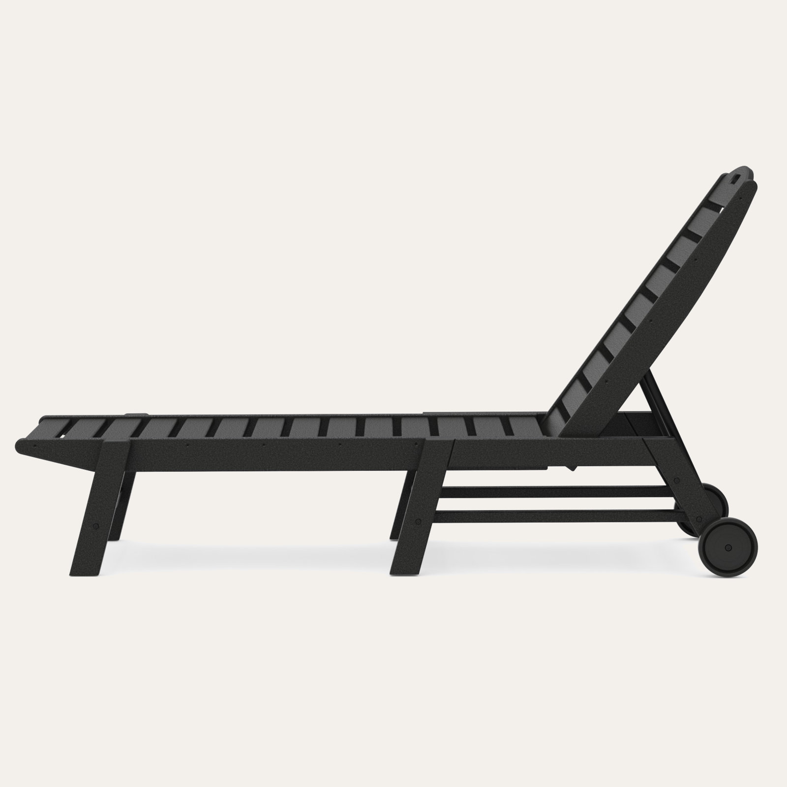 POLYWOOD® Nautical 27" Patio Chaise Lounge, Black
