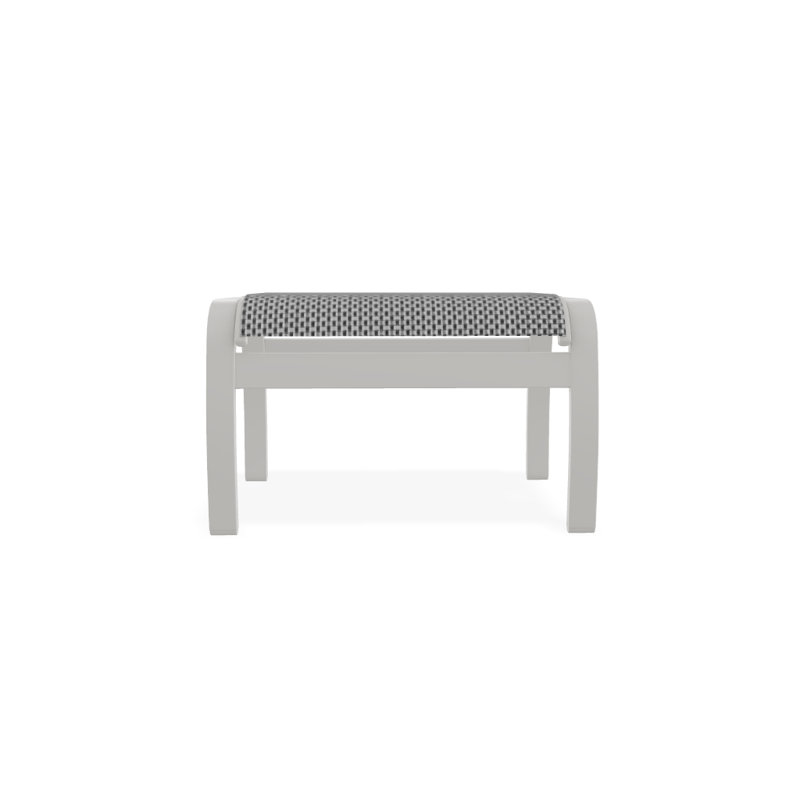 Repose-pieds d'extérieur avec coussin Askar, Neige texturée, Nickel