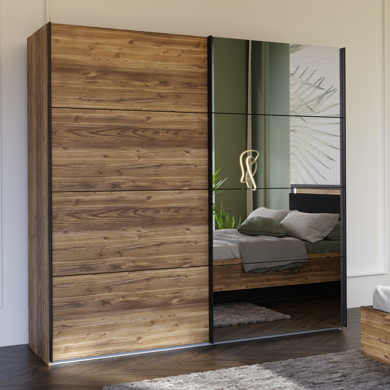 HAYATO Manufactured Wood Wardrobe, 210.5cm H x 220.1cm W x 62.9cm D.