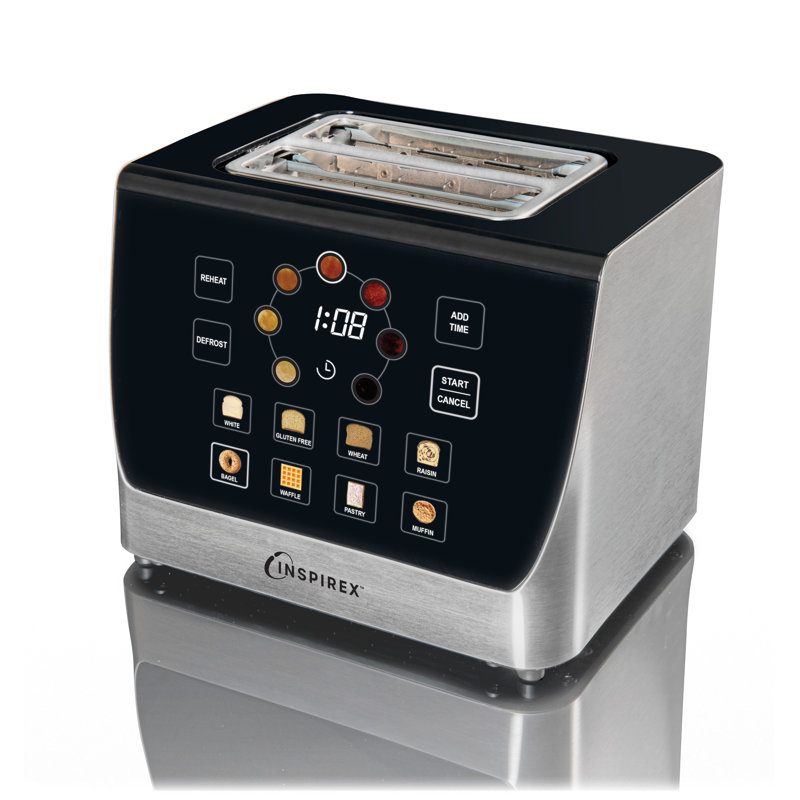 Inspirex Stainless Steel 2-Slice Digital Touchscreen Toaster