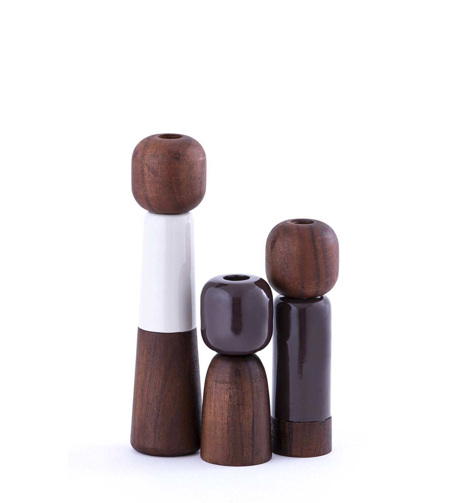 Paulding Wood Metal Pillar Candle Holder