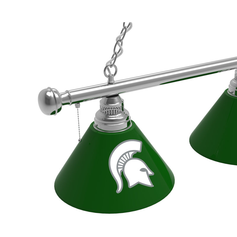 3 - Light Pool Table Lights Pendant, Chrome, Michigan State Spartans