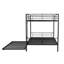 Full Over Full Metal Bunk Bed With Trundle, Silver-1837094897