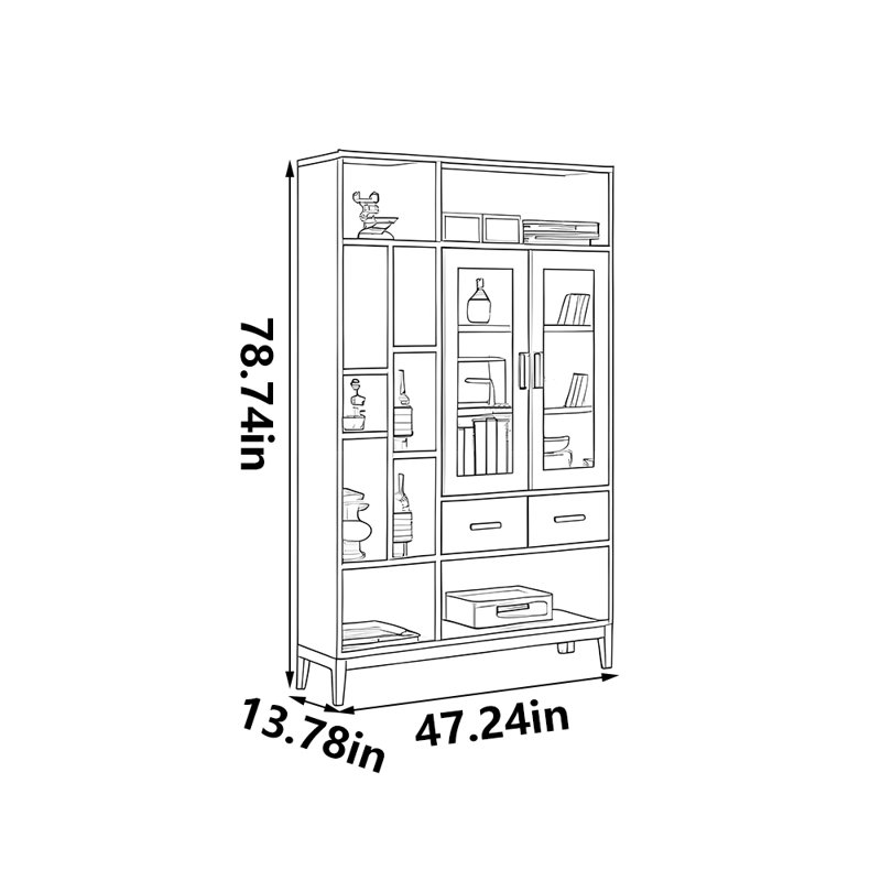 Pure solid wood bookcase