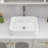 19" x 15" Drop-In White Vitreous China Rectangular Bathroom Sink Vessel Sink with Faucet-122499434