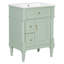 Meuble-lavabo de 24 po avec lavabo, armoire de salle de bain avec tiroir rabattable, tablette réglable, structure en bois d'hévéa massif, panneaux de fibres à densité moyenne et poignées en métal-1270709897
