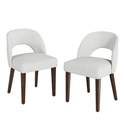 Ensemble de 2 chaises de salle à manger rembourrées en chenille Modern Farmhouse