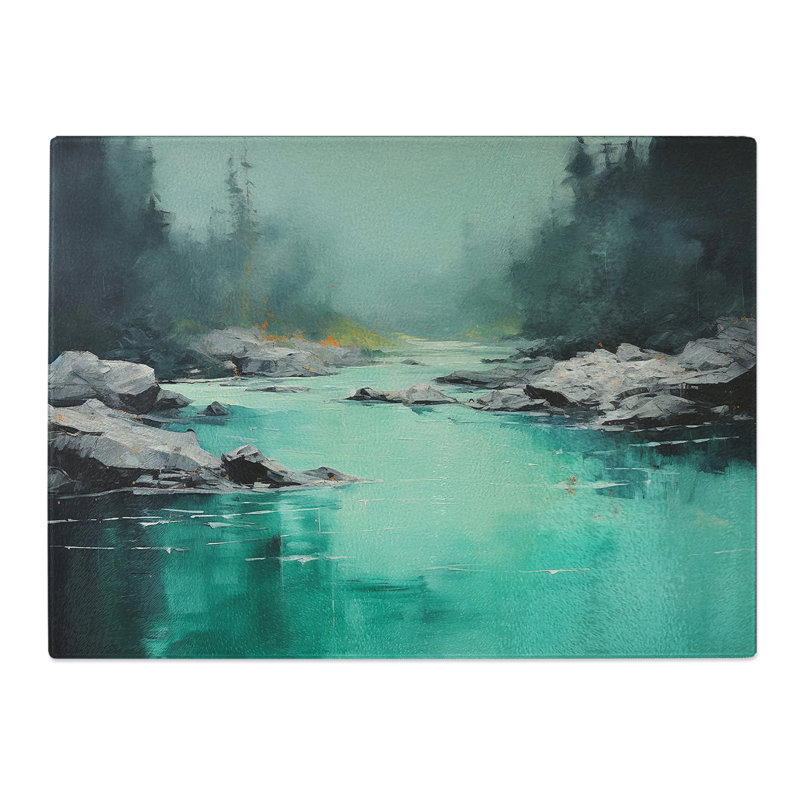 River Minimalism  Glass Chopping Board