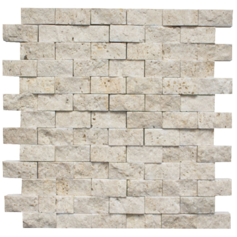 1x2 BRICK SPLITFACE, Ivory