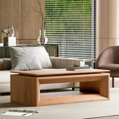 Table basse décorative moderne en placage de bois massif