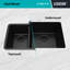 Évier de cuisine 32 po x 19 po en quartz platine, évier à double cuve 40/60, évier encastré, évier de cuisine en granite-101427304