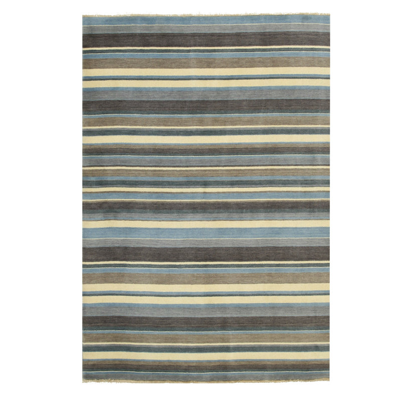 Galeana Blue Handmade Area Rug, Rectangle 3' x 5'