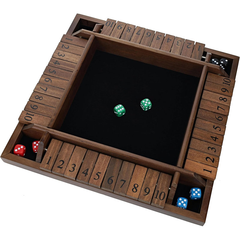 Jeu de société Shut the Box - Jeu de dés classique pour 4 joueurs