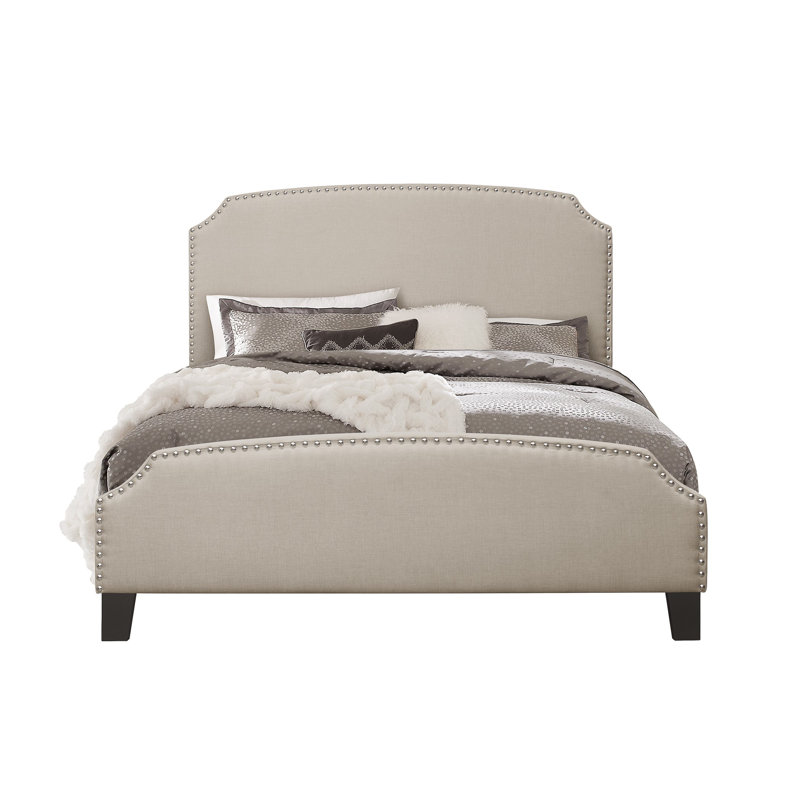 Upholstered Bed, Super King (6'), Warm Grey