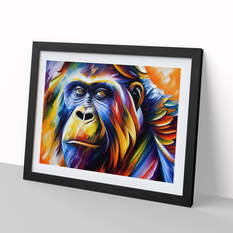 Gorilla Vol.3 Abstract - Single Picture Frame Print, Black Framed, 46cm H x 64cm W x 2cm D