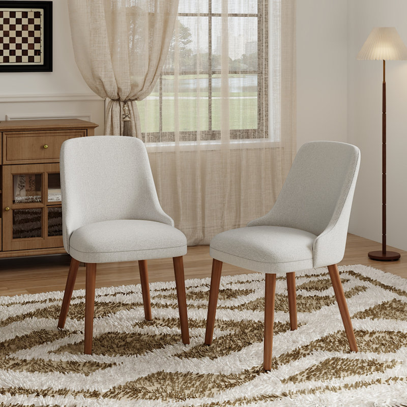50.5cm H Fabric Upholstered Upholstered Back Side Chair, Grey
