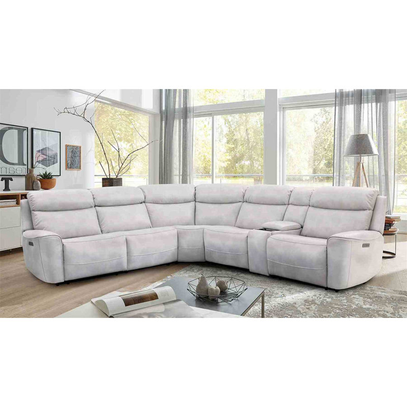 Canapé modulaire inclinable électrique en taupe clair Canapé d'angle en coin Fauteuil modulaire inclinable, Similicuir taupe