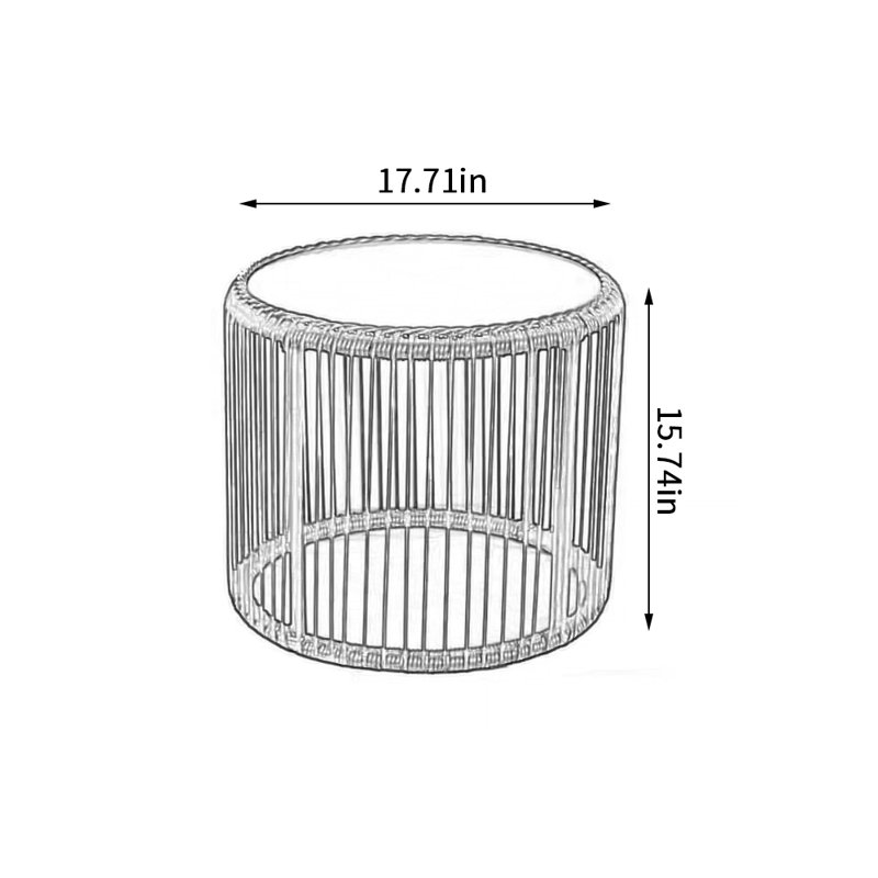 Table d'appoint d'extérieur ronde 17,71 po Coppock, Noir