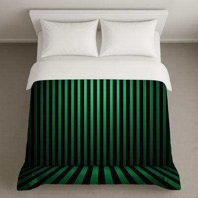 Green Vertical Stripes Duvet Covers