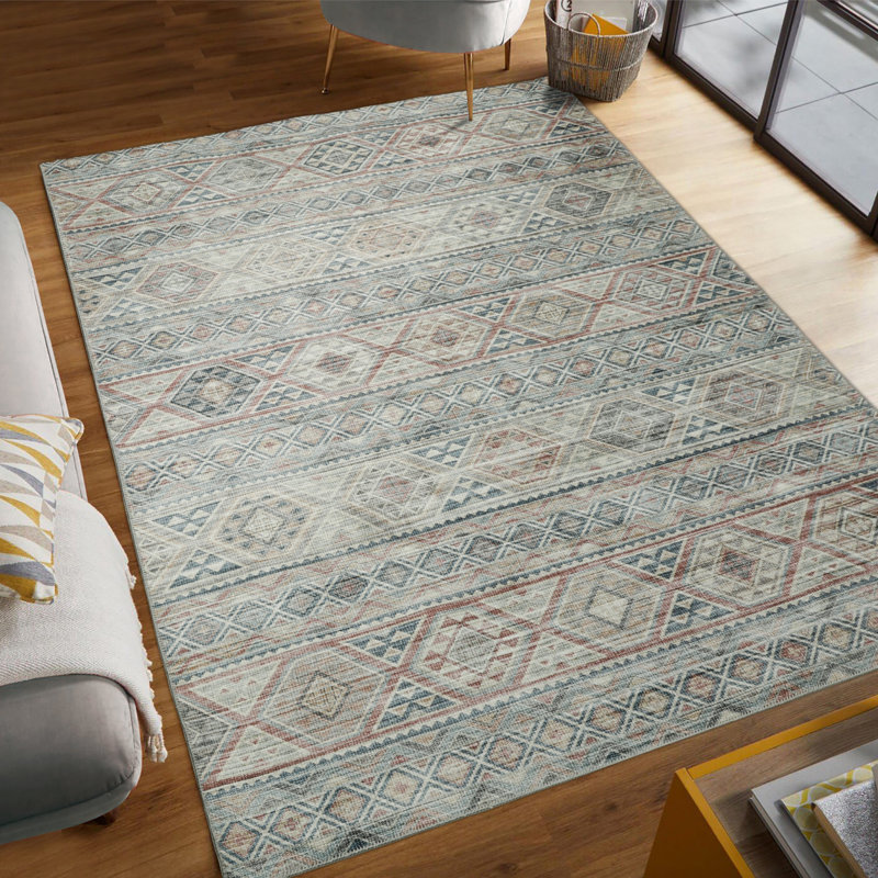 Wyatt & Ash Bruno Machine Washable Imagine Printed Chenille Rugs 1-Piece, Rectangle 8' x 11'