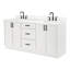 ARIEL Kelly 72 Double Sink Bathroom Vanity with Carrara Quartz Top-130810778
