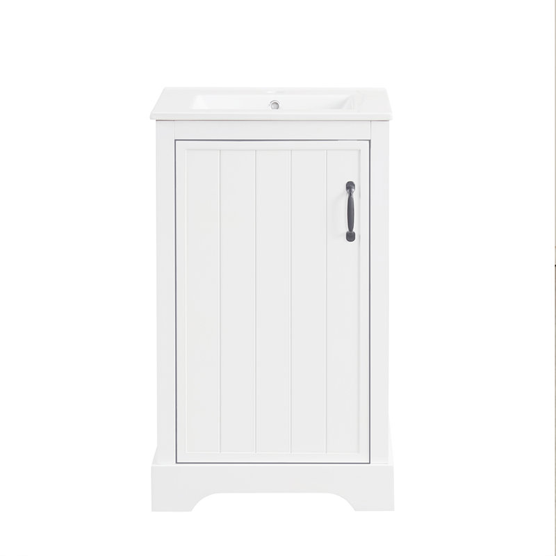 Armoire de salle de bain avec lavabo et porte à fermeture douce