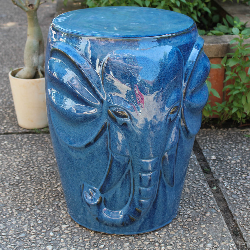 Tabouret de jardin Pottorff, Glacis bleu marine