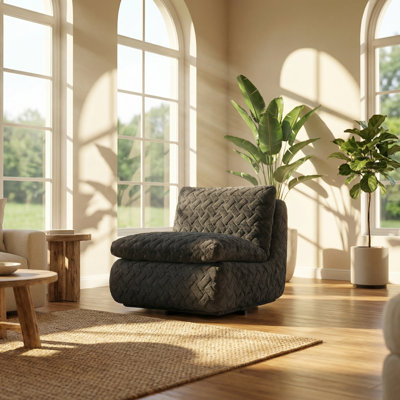 Fauteuil d'appoint pivotant en mousse à haute densité de l 18 po x P 17,7 po x H 48 po Liyasi