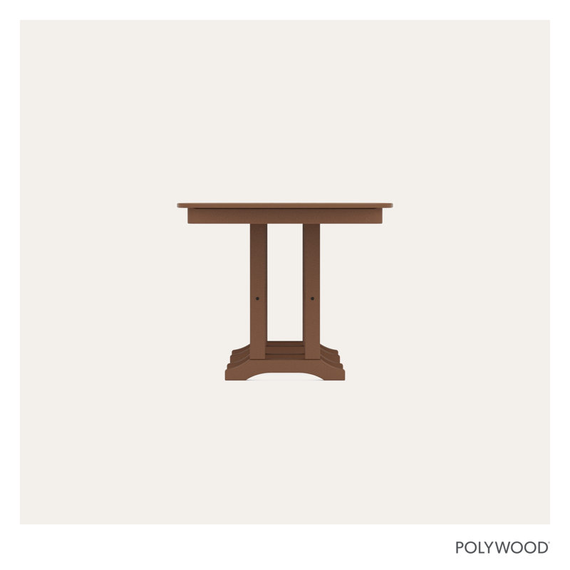 POLYWOOD Nautical Dining Table, Dark Teak, 29" H x 71.5" L x 36.75" W
