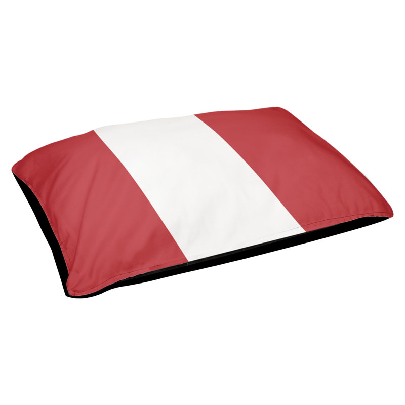 Coussin Designer, Moyen (L 18 po x l 28 po), Rouge / blanc / rouge