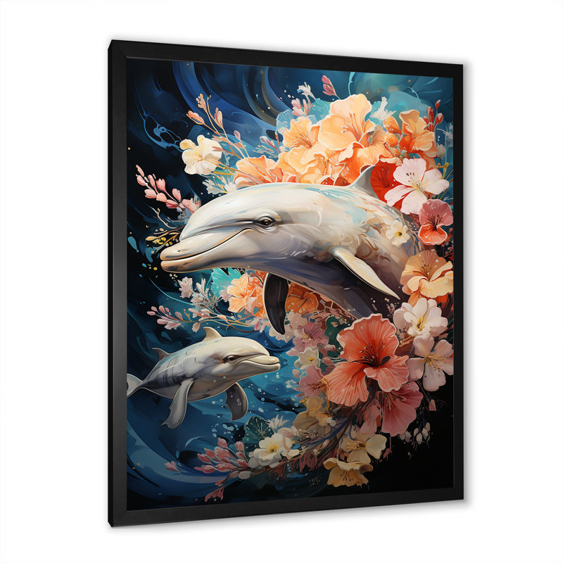 Dolphin Aquatic Harmony I, H 20 po x l 12 po x P 1 po, Cadre simple noir