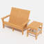 Causeuse d'extérieur moderne Adirondack avec table d'appoint, ensemble de sièges de patio résistant aux intempéries pour le confort de la cour arrière-114065146