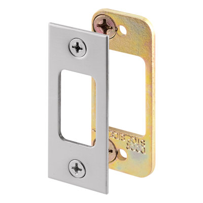 Deadbolt Strike, for Use with Wood Or Metal Door Jambs, 2-3/4 in. Height x 1-1/8 in. Width, Steel, Satin Nickel (Single Pack)