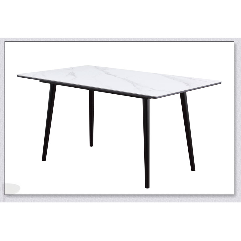 Table de salle à manger moderne et moderne en pierre frittée, élégante et durable pour un usage quotidien