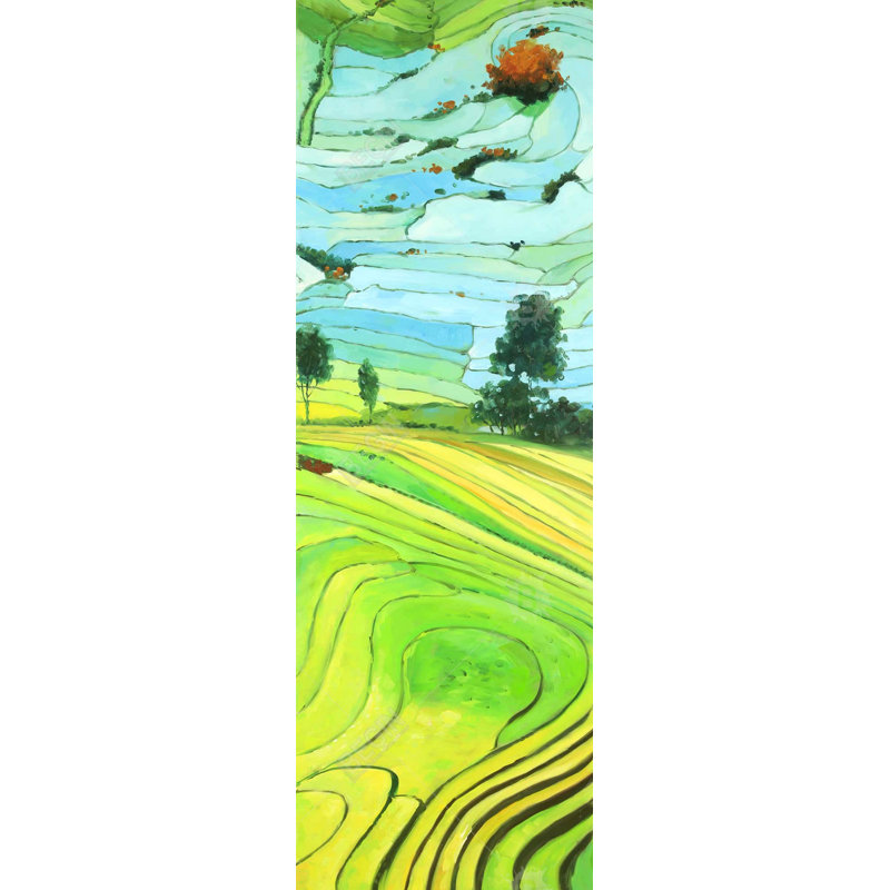 "Rizières du Vietnam" sur toile, H 60 po x l 20 po