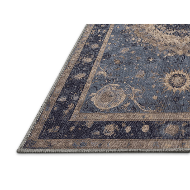 Machine Washable Purple Area Rug, Rectangle 5' x 7'
